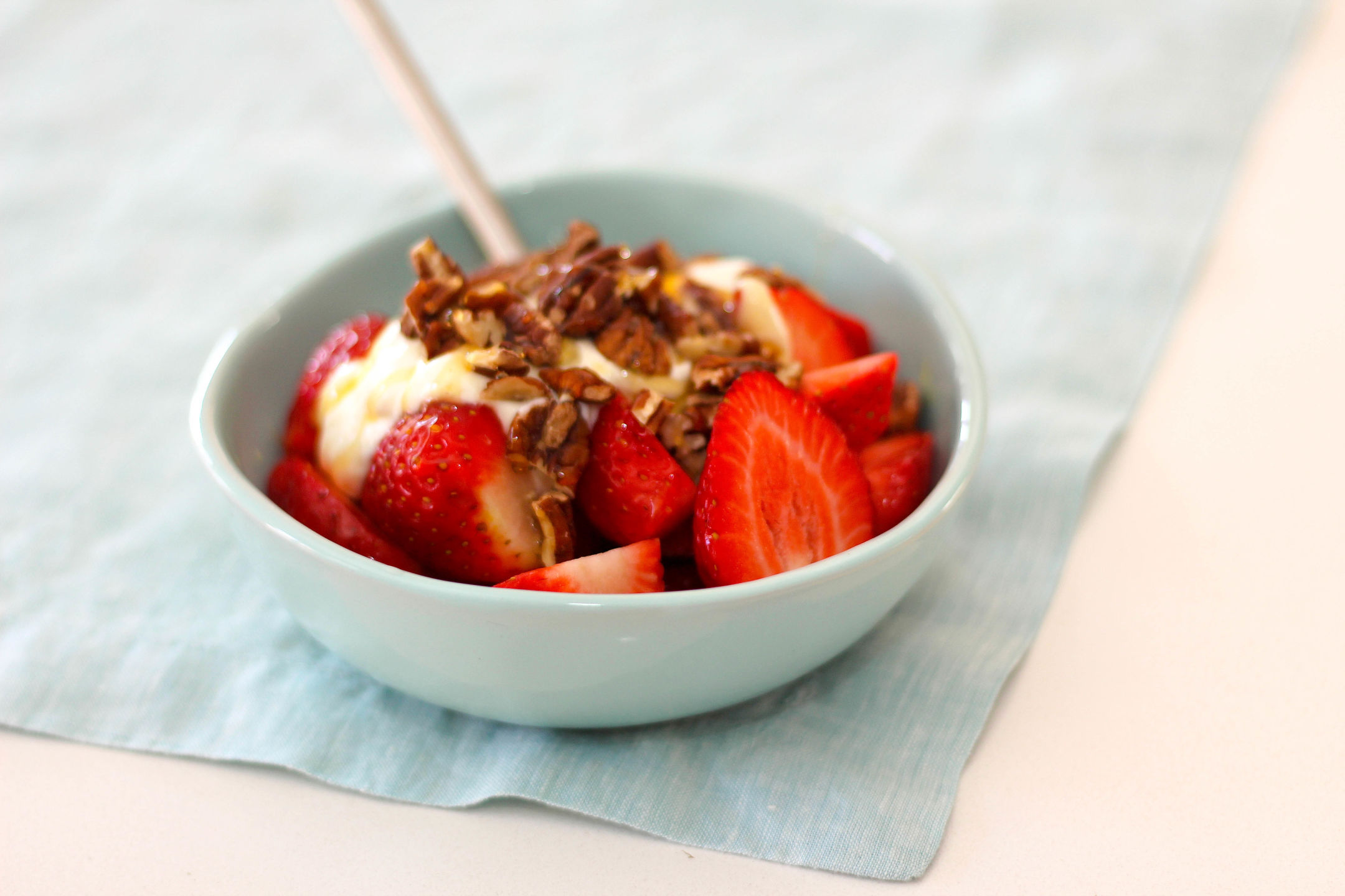 Organic Strawberries with Greek Yoghurt, Honey, Pecans Gluten Free 2-2