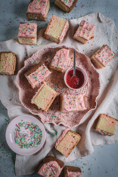 Strawberry Swirl Slab Cake Gluten Free Recipe - Helen Tzouganatos ...